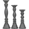 image:imageDeco 79 Wood Decorative Candle Holder Candle Stand Set of 3 Candlestick Holder 18 15 12 H GrayGray