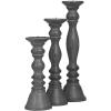 image:imageDeco 79 Wood Decorative Candle Holder Candle Stand Set of 3 Candlestick Holder 18 15 12 H GrayGray