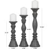 image:imageDeco 79 Wood Decorative Candle Holder Candle Stand Set of 3 Candlestick Holder 18 15 12 H GrayGray
