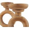 image:imageDeco 79 Wood Decorative Candle Holder Circular Ring Candle Stand Set of 3 Candlestick Holder 11 9 8 H BrownBrown