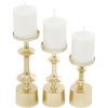 image:imageCosmoLiving by Cosmopolitan Aluminum Metal Decorative Candle Holder Pillar Candle Stand Set of 3 Candlestick Holder 11 9 7 H GoldGold