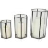 image:imageCosmoLiving by Cosmopolitan Metal Geometric Hexagon Shaped Candle Lantern with Clear Glass Set of 3 10 8 6 H ClearClear