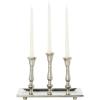 image:imageDeco 79 Aluminum Metal 3 Candle Candelabra with Candle Plate 12 x 6 x 9 Silver