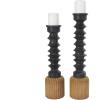 image:imageDeco 79 Metal Decorative Candle Holder Turned Style Candle Stand with Brown Wood Bases Set of 2 Candlestick Holder 23 20 H Black