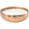 image:imageDeco 79 Metal Decorative Candle Tropical Breeze Scented Hammered 20 oz 3 Wick Aromatherapy Candle with White Wax Wax Aromatherapy Candle 7 x 7 x 2 Copper