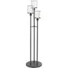 image:imageDeco 79 Metal Room Hurricane Lamp Tall Floor Hurricane Candle Holder with 3 Posts and Round Base Table Centerpiece Lamp 14 x 14 x 55 Black