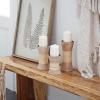 image:imageDeco 79 Set of 3 Brown Wood Natural Candle Holder 10 8 6 Inches Candlestick Holds 3 Pillar Candles Pillar Candle Holders Candle HolderBrown