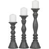 image:imageDeco 79 Wood Decorative Candle Holder Candle Stand Set of 3 Candlestick Holder 18 15 12 H GrayGray