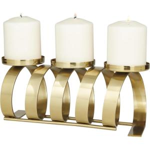 image:imageCosmoLiving by Cosmopolitan Stainless Steel Metal Decorative Candle Holder Candle Stand Candlestick Holder 20 x 5 x 5 Gold12 x 5 x 5