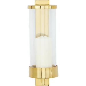 image:imageDeco 79 Aluminum Metal Single Candle Wall Sconce 5 x 7 x 16 GrayGold