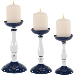 image:imageDeco 79 Coastal Asymmetrical Candle Holders 5 W x 1175 H Blue White