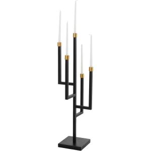 image:imageDeco 79 Metal Decorative Candelabra 5 Candle Candlestick Holder Candlestand 11 x 11 x 34 BlackBlack