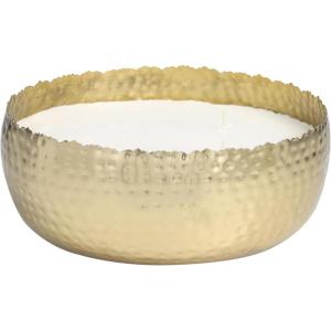 image:imageDeco 79 Metal Decorative Candle English Garden Scented Wide Hammered 90 oz 4 Wick Aromatherapy Candle with White Wax Wax Aromatherapy Candle 10 x 10 x 4 Gold