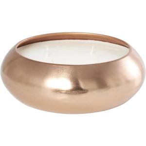 image:imageDeco 79 Metal Decorative Candle Tropical Breeze Scented Wide Dome Shaped 60 oz 4 Wick Aromatherapy Candle with White Wax Wax Aromatherapy Candle 9 x 9 x 3 Copper