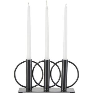 image:imageDeco 79 Metal Overlapping Circular Ring Candelabra 11 x 3 x 5 BlackBlack
