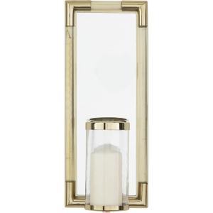 image:imageDeco 79 Stainless Steel Metal Geometric Pillar Wall Sconce with Mirror Backing 9 x 6 x 20 SilverGold