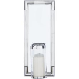 image:imageDeco 79 Stainless Steel Metal Geometric Pillar Wall Sconce with Mirror Backing 9 x 6 x 20 SilverSilver