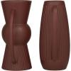 image:imageDeco 79 Ceramic Decorative Vase Ribbed Centerpiece Vases with Handles Set of 2 Flower Vases for Home Decoration 7W 12H RedRed