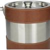 image:imageDeco 79 Leather Handmade Ice Bucket with Lid 8 x 7 x 12 BrownTan
