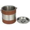 image:imageDeco 79 Leather Handmade Ice Bucket with Lid 8 x 7 x 12 BrownTan