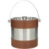 image:imageDeco 79 Leather Handmade Ice Bucket with Lid 8 x 7 x 12 BrownTan