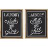 image:imageDeco 79 Linen Laundry Sign Wall Decor Set of 2 12W 16H Black
