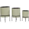 image:imageDeco 79 Metal Indoor Outdoor Planter Small Planter Pot with Removable Black Stand Set of 3 Planters 10 13 14H GrayGray