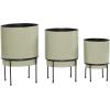 image:imageDeco 79 Metal Indoor Outdoor Planter Small Planter Pot with Removable Black Stand Set of 3 Planters 10 13 14H GrayGray
