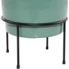 image:imageDeco 79 Metal Indoor Outdoor Planter Small Planter Pot with Removable Black Stand Set of 3 Planters 10 13 14H GrayTeal