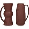 image:imageDeco 79 Ceramic Decorative Vase Ribbed Centerpiece Vases with Handles Set of 2 Flower Vases for Home Decoration 7W 12H RedRed