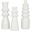 image:imageDeco 79 Ceramic Decorative Vase Ribbed Centerpiece Vases with Handles Set of 2 Flower Vases for Home Decoration 7W 12H RedWhite