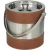 image:imageDeco 79 Leather Handmade Ice Bucket with Lid 8 x 7 x 12 BrownTan