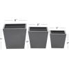 image:imageCosmoLiving by Cosmopolitan Metal Indoor Outdoor Planter Small Planter Pot Set of 3 Planters 8 6 5W GrayGray