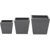 image:imageCosmoLiving by Cosmopolitan Metal Indoor Outdoor Planter Small Planter Pot Set of 3 Planters 8 6 5W GrayGray