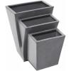 image:imageCosmoLiving by Cosmopolitan Metal Indoor Outdoor Planter Small Planter Pot Set of 3 Planters 8 6 5W GrayGray