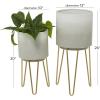 image:imageCosmoLiving by Cosmopolitan Metal Indoor Outdoor Planter Small Planter Pot Set of 3 Planters 8 6 5W GrayWhite