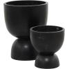 image:imageDeco 79 Magnesium Oxide Indoor Outdoor Planter Small Planter Pot Set of 2 Planters 15 9H BlackBlack