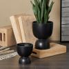 image:imageDeco 79 Magnesium Oxide Indoor Outdoor Planter Small Planter Pot Set of 2 Planters 15 9H BlackBlack