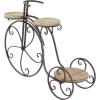 image:imageDeco 79 Metal Bike Indoor Outdoor Plantstand Distressed Indoor Outdoor Scroll 3 Tier Plant Shelf with Fleur De Lis Wheels Plant Stand 36 x 12 x 26 GrayBrown