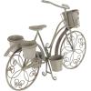 image:imageDeco 79 Metal Bike Indoor Outdoor Plantstand Distressed Indoor Outdoor Scroll 3 Tier Plant Shelf with Fleur De Lis Wheels Plant Stand 36 x 12 x 26 GrayGray