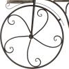 image:imageDeco 79 Metal Bike Indoor Outdoor Plantstand Distressed Indoor Outdoor Scroll 3 Tier Plant Shelf with Fleur De Lis Wheels Plant Stand 36 x 12 x 26 GrayBrown