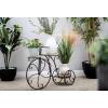image:imageDeco 79 Metal Bike Indoor Outdoor Plantstand Distressed Indoor Outdoor Scroll 3 Tier Plant Shelf with Fleur De Lis Wheels Plant Stand 36 x 12 x 26 GrayBrown