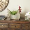 image:imageDeco 79 Metal Rooster Indoor Outdoor Planter Large Planter Pot Planter 12 x 8 x 16 Gray