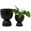 image:imageDeco 79 Magnesium Oxide Indoor Outdoor Planter Small Planter Pot Set of 2 Planters 15 9H BlackBlack