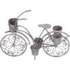 image:imageDeco 79 Metal Bike Indoor Outdoor Plantstand Distressed Indoor Outdoor Scroll 3 Tier Plant Shelf with Fleur De Lis Wheels Plant Stand 36 x 12 x 26 GrayGray