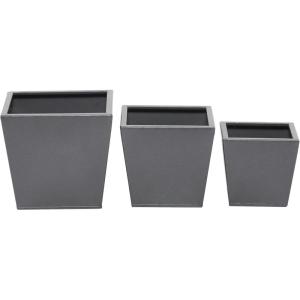 image:imageCosmoLiving by Cosmopolitan Metal Indoor Outdoor Planter Small Planter Pot Set of 3 Planters 8 6 5W GrayGray