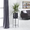 image:imageDeco 79 Metal Indoor Outdoor Planter Tall Large Planter Pot with Removable Stand Planter 12 x 12 x 36 BlackPlanter 12 x 12 x 36