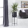 image:imageDeco 79 Metal Indoor Outdoor Planter Tall Large Planter Pot with Removable Stand Planter 12 x 12 x 36 BlackPlanter 12 x 12 x 36