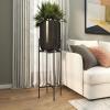 image:imageDeco 79 Metal Indoor Outdoor Planter Tall Large Planter Pot with Removable Stand Planter 12 x 12 x 36 BlackPlanter 12 x 12 x 36