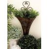 image:imageDeco 79 Metal Scroll Indoor Outdoor Wall Planter Indoor Outdoor Weathered Hanging Hanging Planter with FleurDeLis Accent Set of 2 Plant Hanger 22 18H Brown